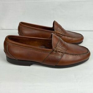 Vintage LOUIS ROTH Penny Loafers Brown Leather Men’s Sz 9.5 EEE Preppy Academia